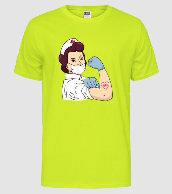 Soră Asistentă model galben neon pe tricou