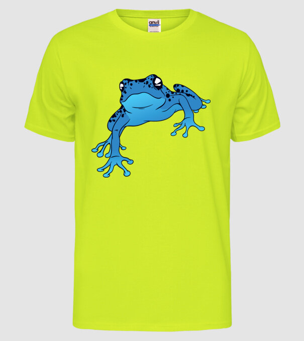 Broască otrăvitoare model galben neon pe tricou