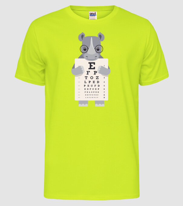Examen oftalmologie rinocer model galben neon pe tricou