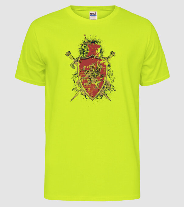 Scut model galben neon pe tricou