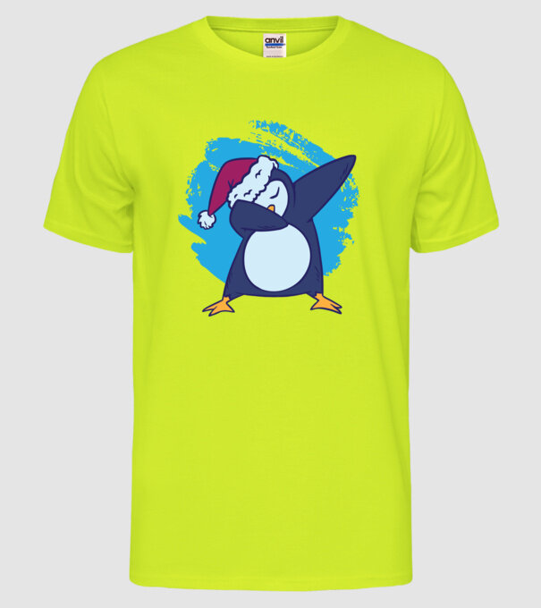 Pinguin DAB model galben neon pe tricou