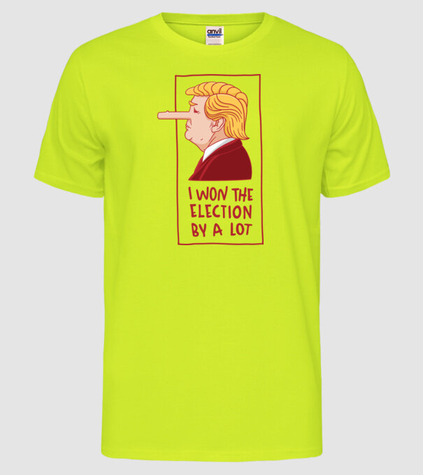 Pinocchio Trump model galben neon pe tricou