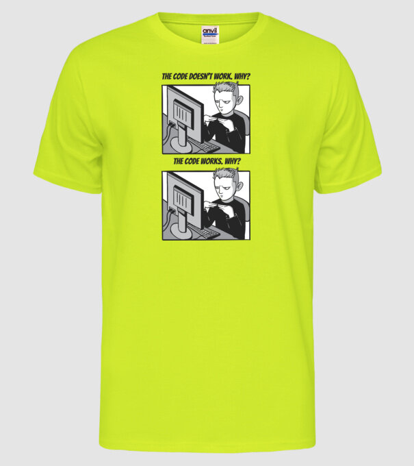 Programator Meme model galben neon pe tricou