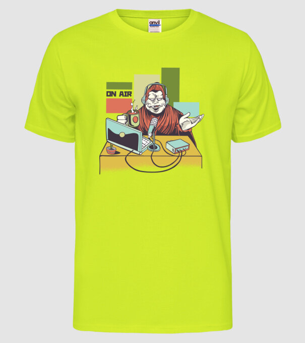 Yeti cu Radio model galben neon pe tricou