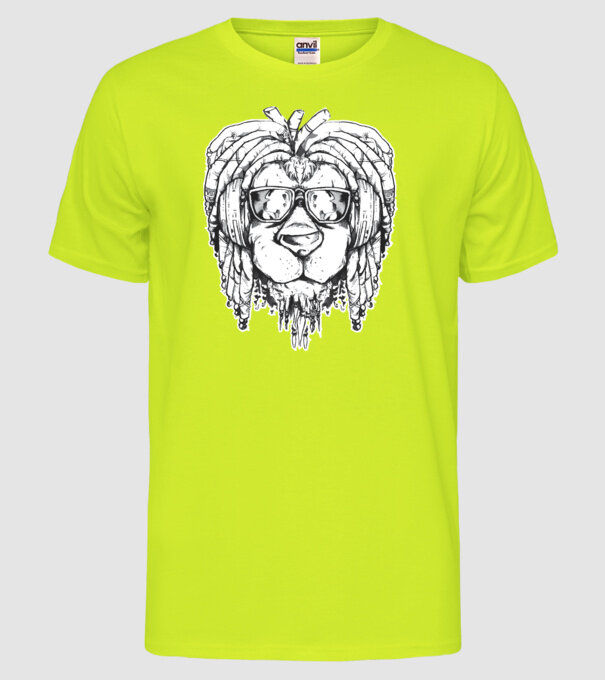 Leu Dreadlock model galben neon pe tricou