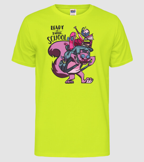 Ready for School model galben neon pe tricou