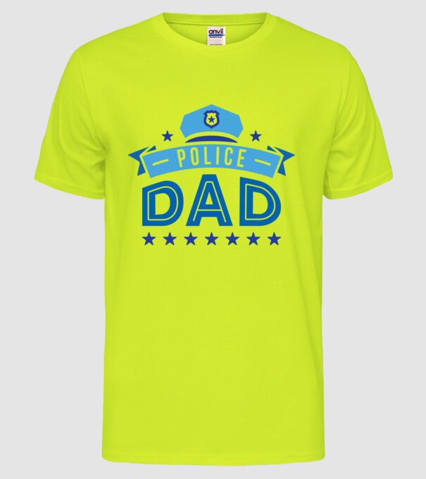 Tată Polițist model galben neon pe tricou
