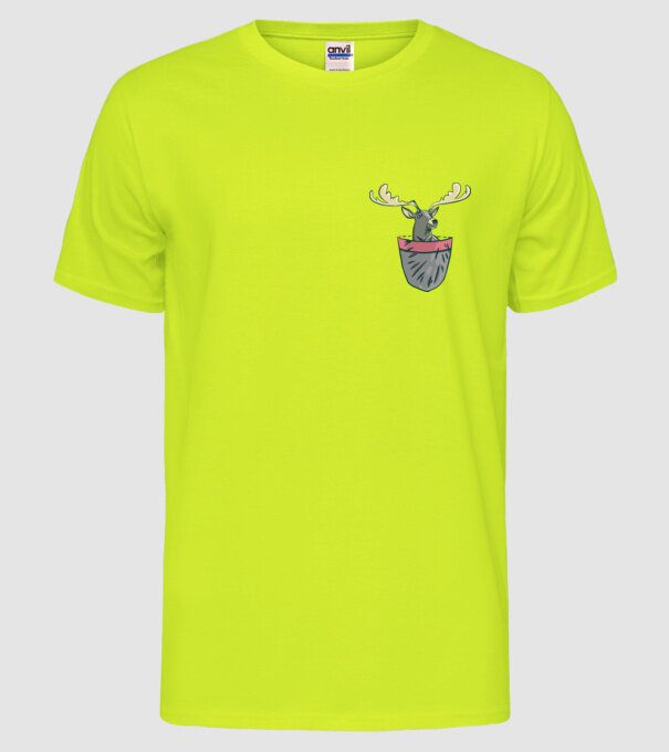 buzunar ren model galben neon pe tricou