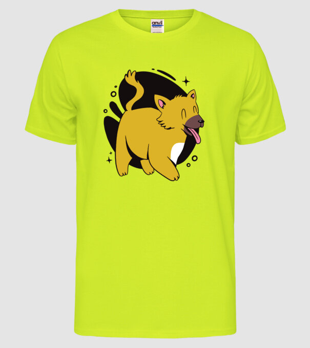 Vulpe model galben neon pe tricou