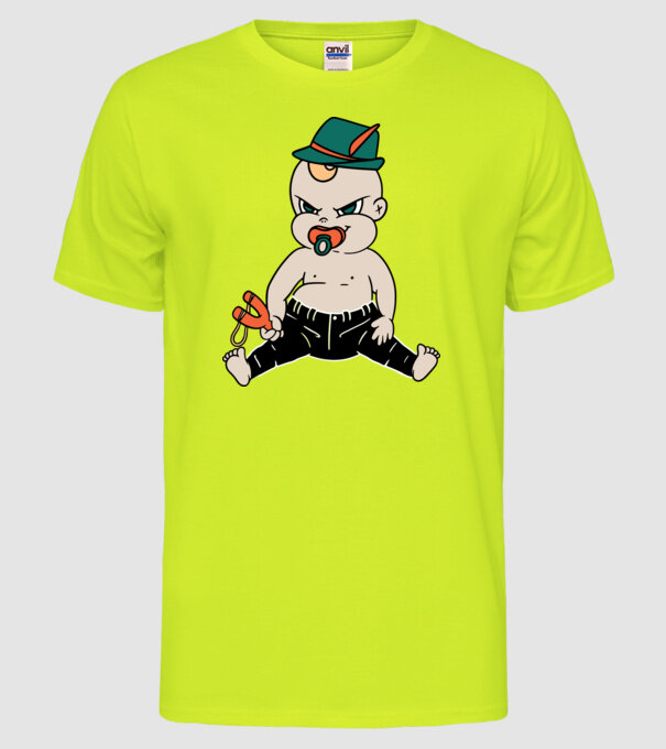 Bebe neastâmpărat model galben neon pe tricou
