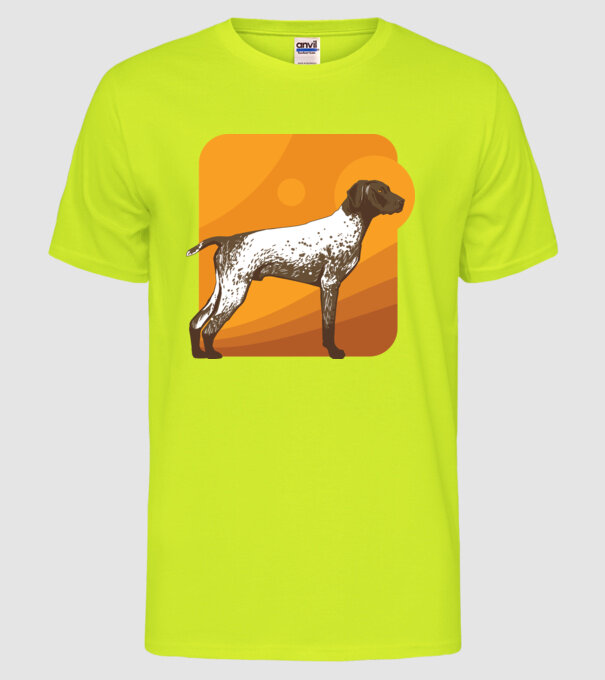 Pointer cu părul scurt model galben neon pe tricou