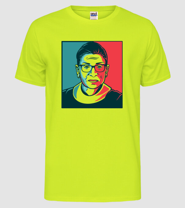Ruth Bader Ginsburg model galben neon pe tricou