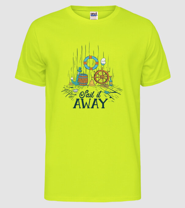 Sail it away model galben neon pe tricou