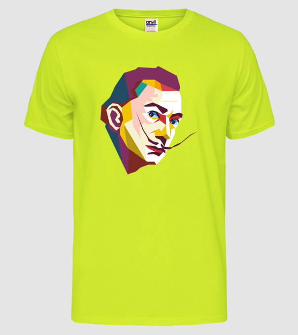 Salvador Dali abstract model galben neon pe tricou