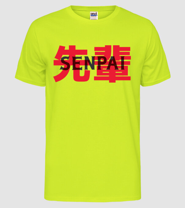 Senpai model galben neon pe tricou