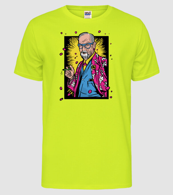 Sigmund Freud Filozof model galben neon pe tricou