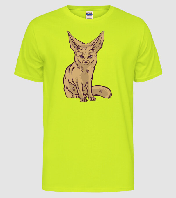 Vulpe de deșert model galben neon pe tricou