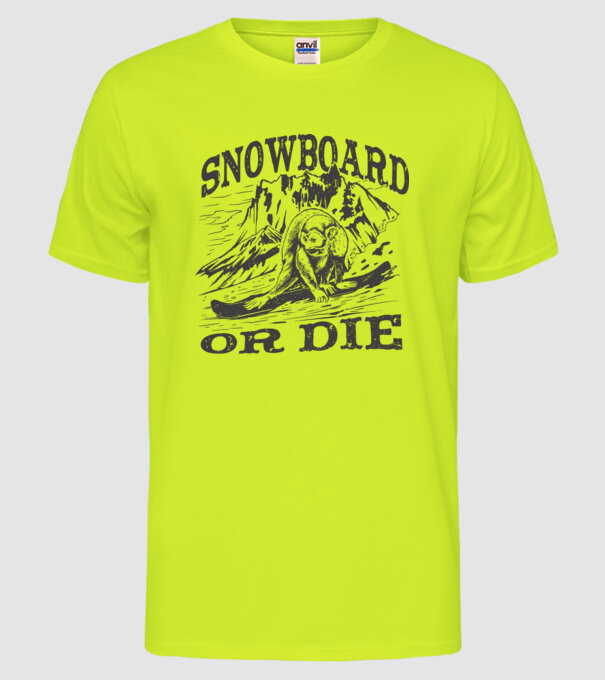 Maimuță Snowboarder model galben neon pe tricou