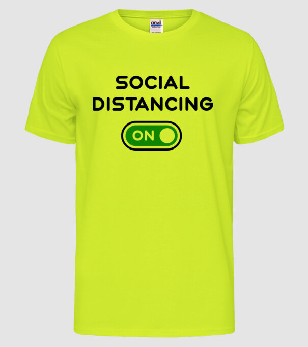 Social distancing on model galben neon pe tricou
