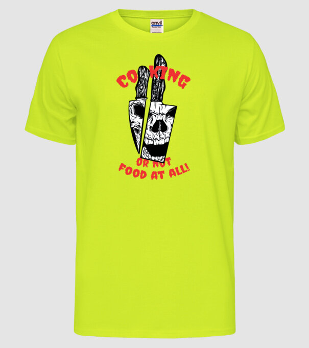 Cuțite de bucătar model galben neon pe tricou