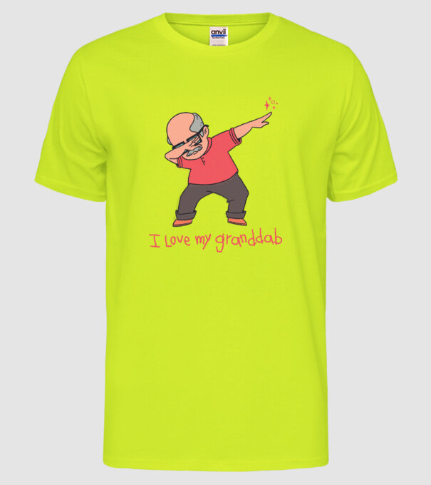 Îl iubesc pe bunicul meu model galben neon pe tricou
