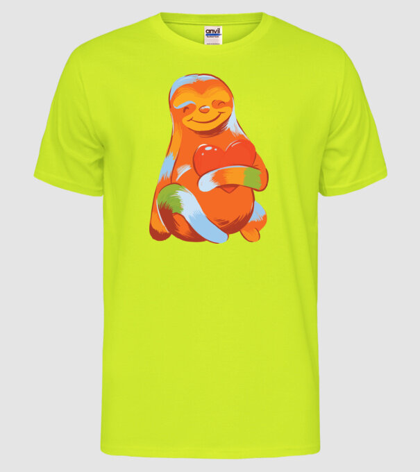 Leneș colorat model galben neon pe tricou
