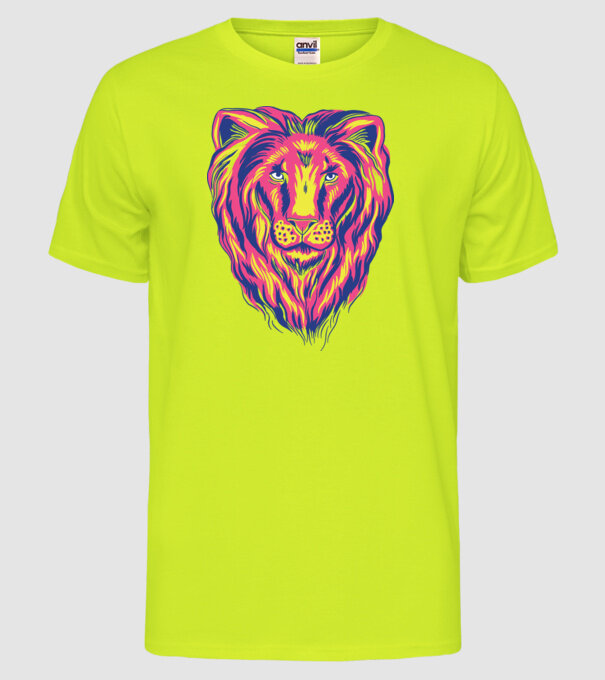 Leu colorat model galben neon pe tricou