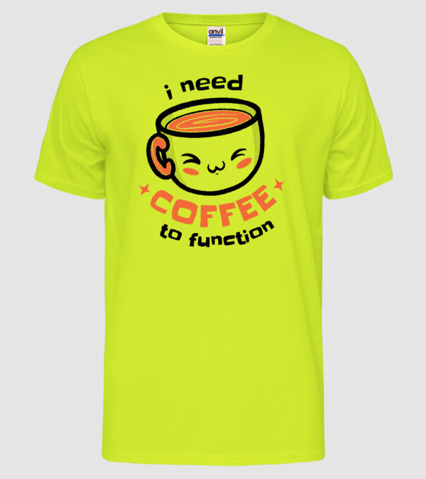 Am nevoie de cafea model galben neon pe tricou
