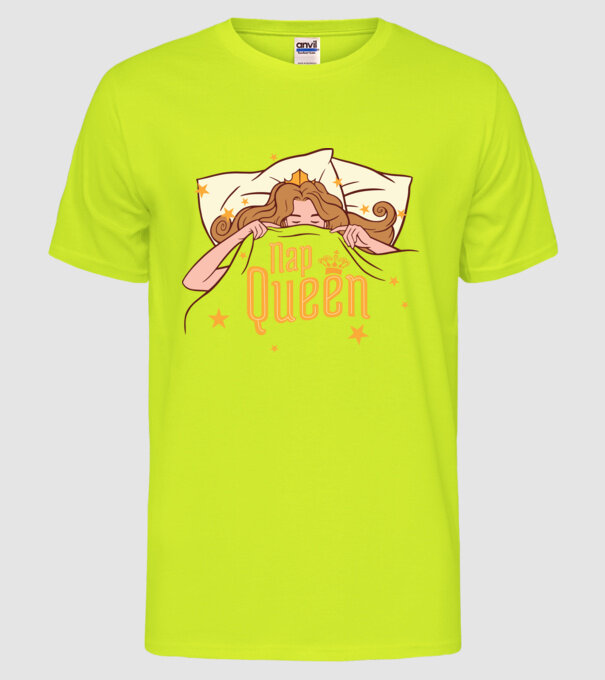 Regina somnului model galben neon pe tricou