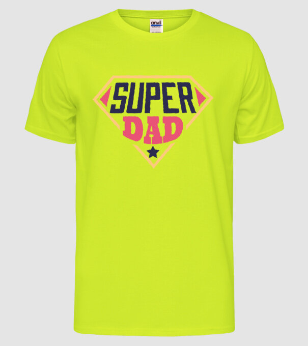 Super Tata model galben neon pe tricou