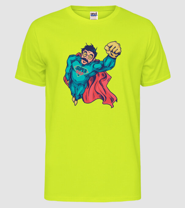 Super Tata model galben neon pe tricou
