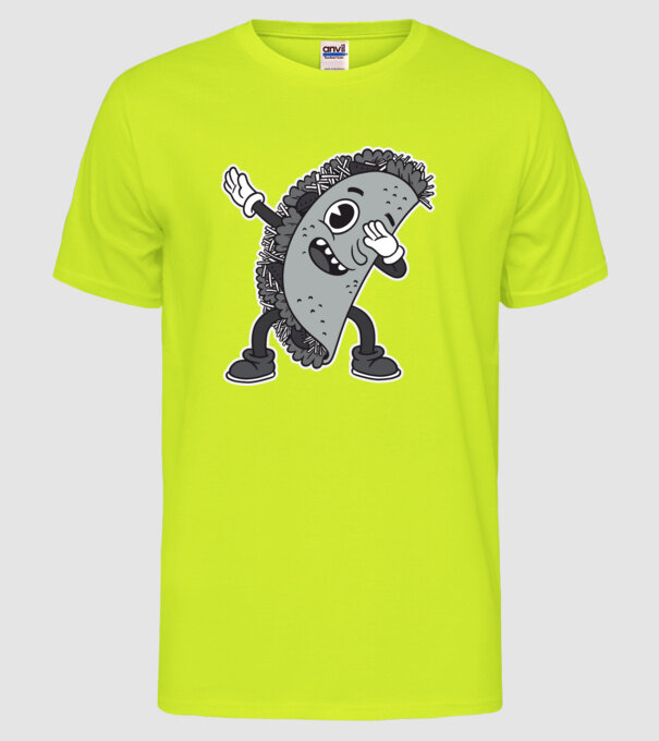 Taco DAB model galben neon pe tricou