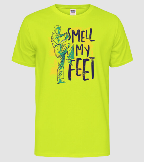 Taekwondo model galben neon pe tricou