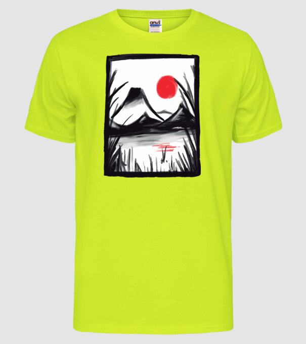 Peisaj Pictură model galben neon pe tricou