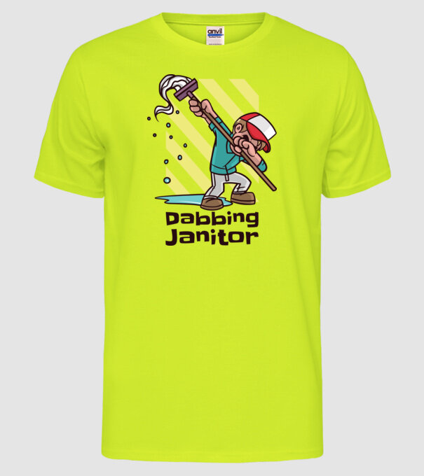 Cleaning DAB model galben neon pe tricou