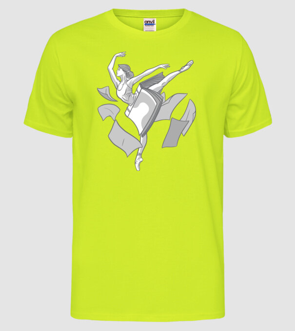 Balerină dansatoare model galben neon pe tricou