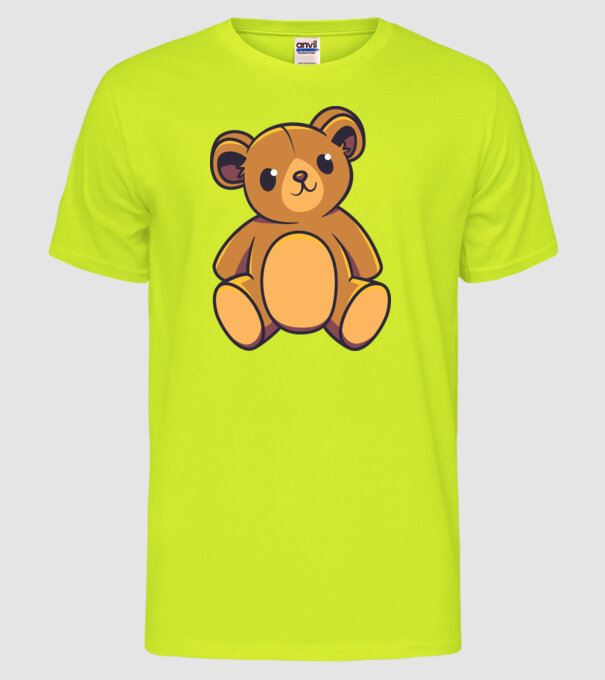 Ursuleț Teddy model galben neon pe tricou