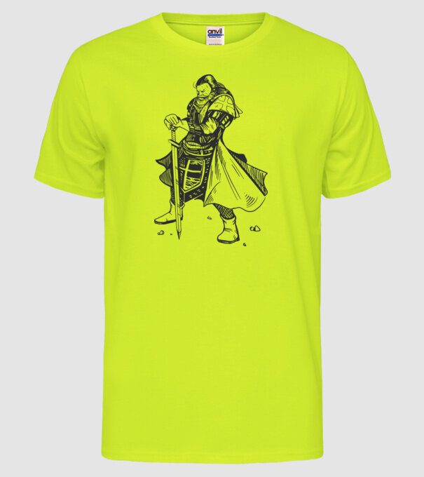 Cavaler Templier model galben neon pe tricou