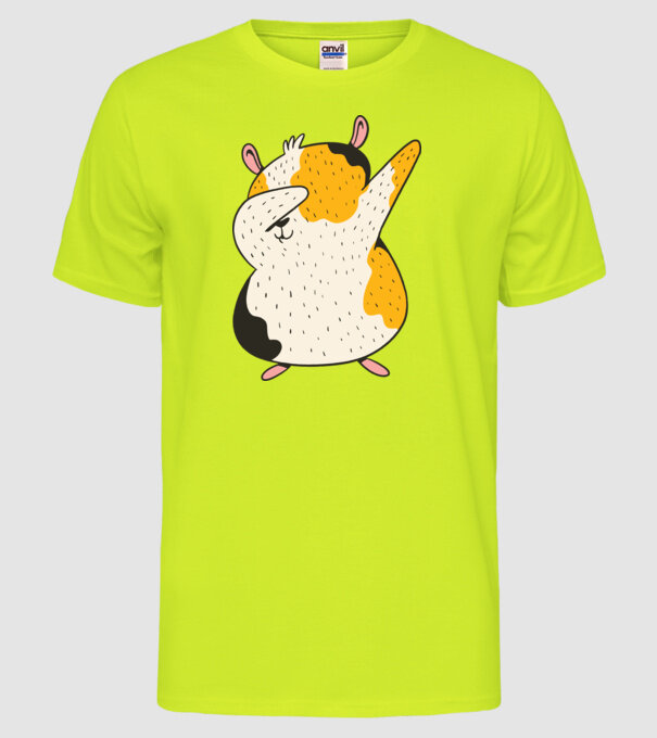 Porcușor de Guineea model galben neon pe tricou