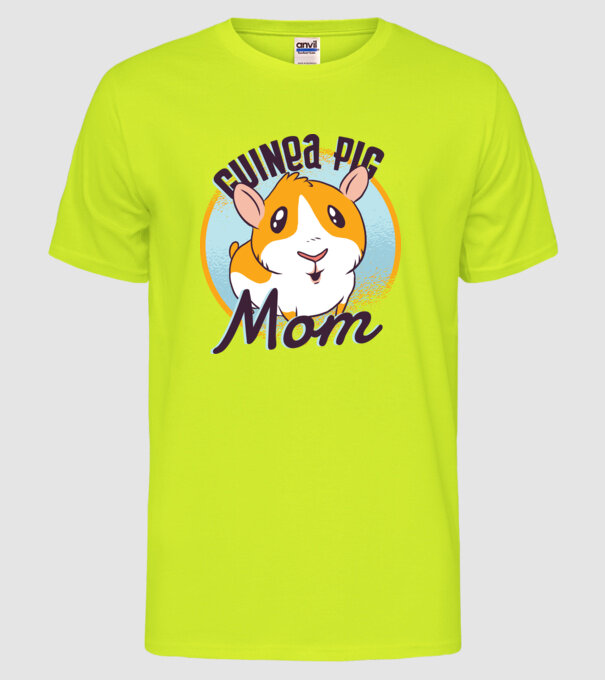Mamă Porcușor de Guineea model galben neon pe tricou