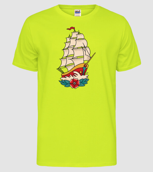 Vapor Tatuaj model galben neon pe tricou