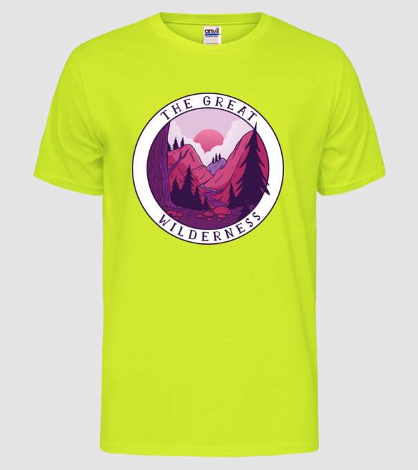 The Great Wilderness model galben neon pe tricou