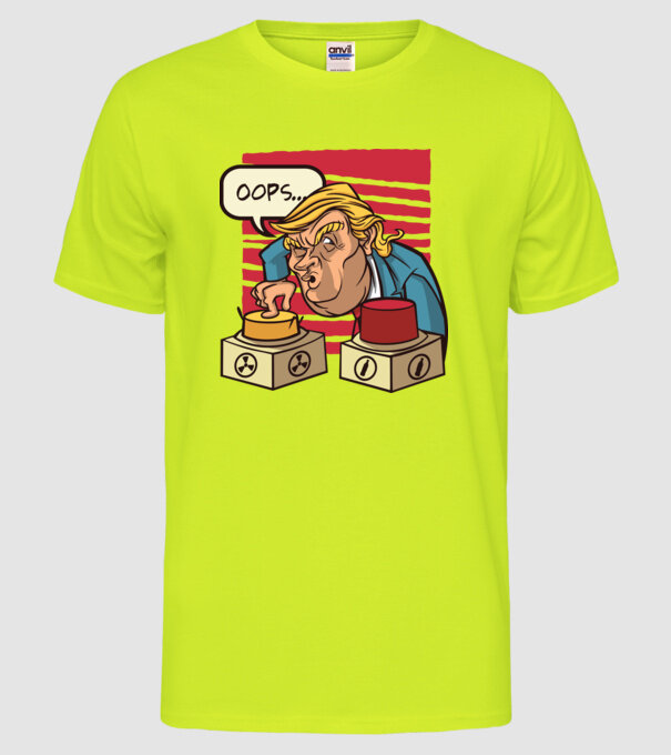 Trump Bombă nucleară model galben neon pe tricou