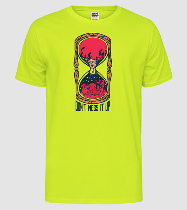 Trump Timpul a expirat model galben neon pe tricou