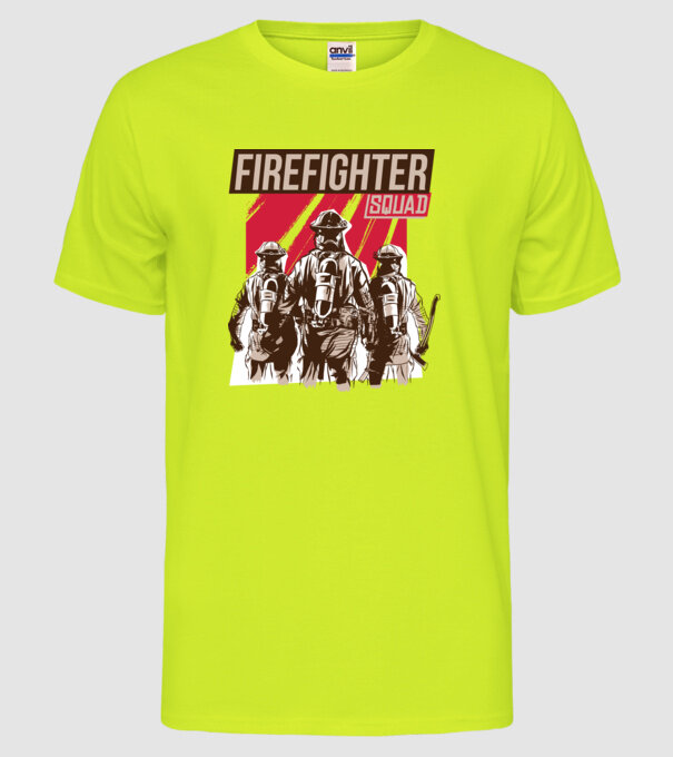 Unitate de pompieri model galben neon pe tricou