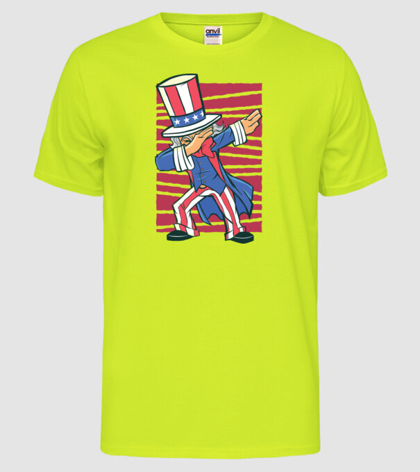 Uncle Sam DAB model galben neon pe tricou