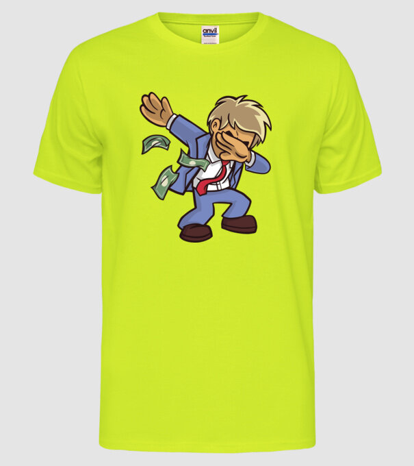 Om de afaceri DAB model galben neon pe tricou
