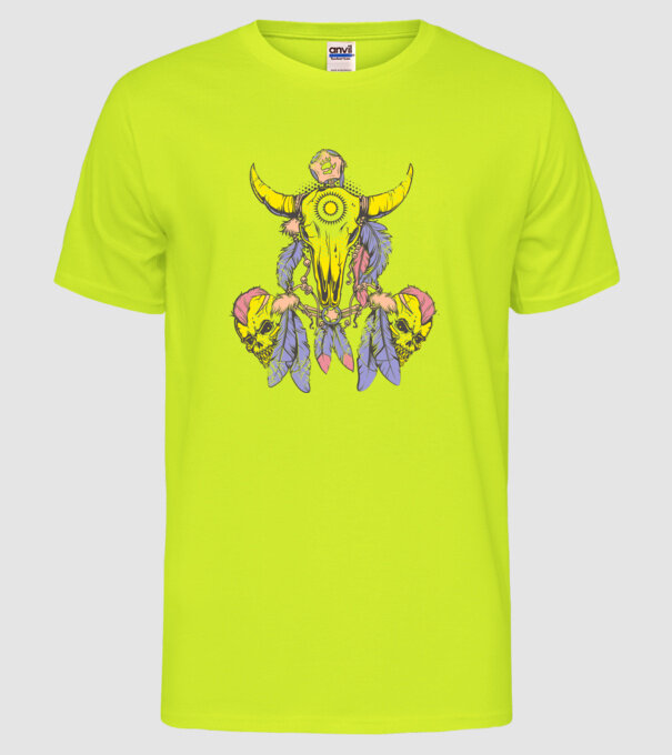 Hunter Talisman model galben neon pe tricou