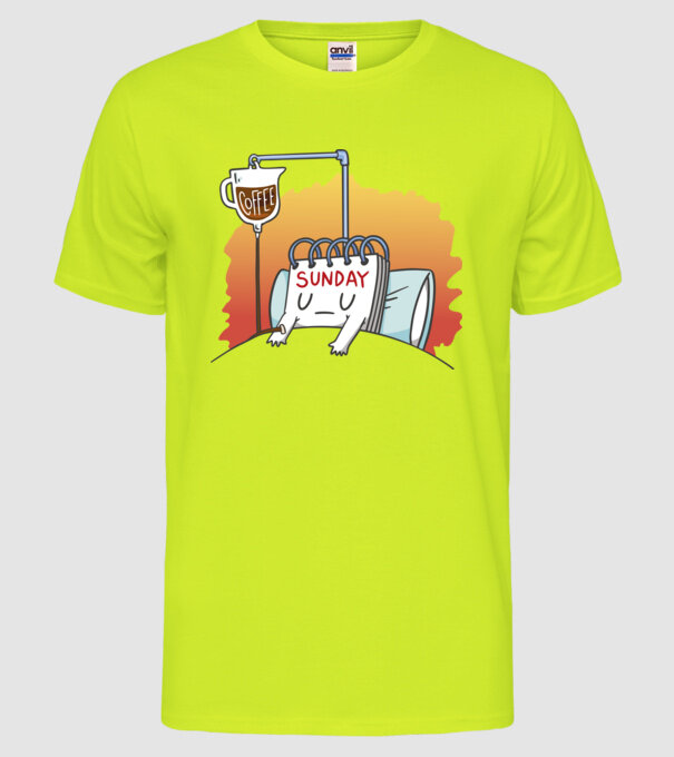 Oboseala de duminică model galben neon pe tricou