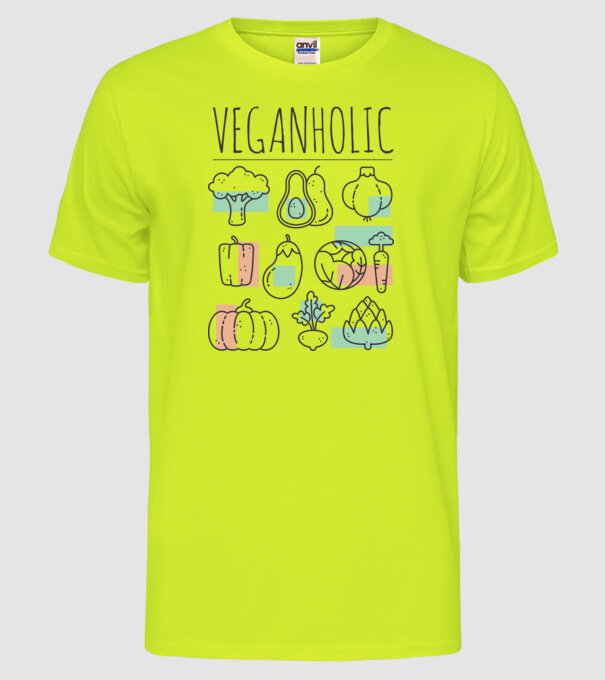 Veganholic model galben neon pe tricou